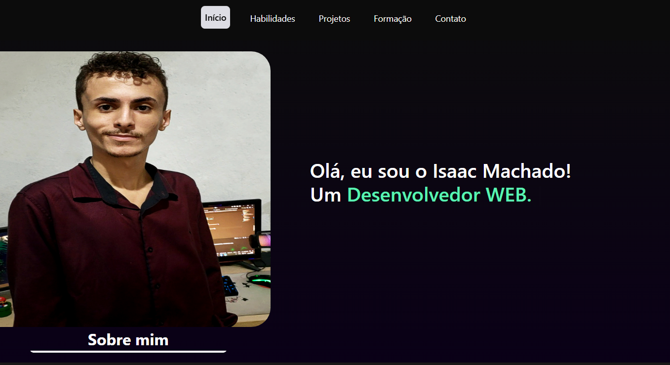 Preview do projeto do website Isaac Machado